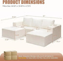 Hobestluk Modular Sectional Sofa Memory Foam Couch Oversized Sectional Sofa 3-Seater with Chaises Cloud Couch with Removable Cover U Shaped Sofa for Living Room (Strip White, U Shape) by CozyNest Decor