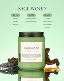 M&SENSE Sage Wood Scented Candle, 19.4oz 110 Hours Long Lasting Clean Non Toxic All Natural Soy Wax Candle for Relaxing & Stress Relief, 2 Wick Home Fragrance Gifts for Home Decor by CozyNest Decor
