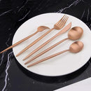 Matte Rosegold Silverware Set, Vanys 20 Piece Stainless Steel Cutlery Flatware Set, Kitchen Utensil Sets for 4, Tableware With Knife Spoons And Forks Set, Satin Finished Polished by CozyNest Decor