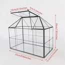 NCYP Glass Terrarium Planter with Lid for Small Succulent Cacti, Grid House Shape Black Geometric Terrarium Pot, Home Garden Indoor Tabletop Decor, 9.84" x 5.31" x 7.87" (No Plants) by CozyNest Decor