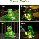 Upgraded Size Solar Garden Outdoor Statues Frog Mother and Little Frog with 6 LED Solar Figurine for Lawn,Patio, Balcony, Yard Decor Unique Gift, for Mom, Grandma,Father,Woman by CozyNest Decor