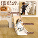 YUFU 9 in 1 Toddler Slide Set, Kids Slide for Toddlers Age 1-3, Toddler Playset with Basketball Hoop and Ball, Outdoor Indoor Playground for Toddlers 1-3 (Beige+Coffee) by TinyTreasures Baby Boutique