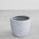 Kante 14 Inch Dia Round Concrete Planter, Indoor Outdoor Large Plant Pot with Drainage Hole and Rubber Plug for Home Patio Garden, Gray