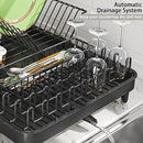 LEMIKKLE Dish Drying Rack, Large-Capacity Dish Drainer with Cutlery Holder Rotatable Water Drainer for Kitchen Counter,20.5" D x 16.1" W x 5.5" H by CozyNest Decor