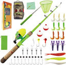 Kids Fishing Pole Set, Kids Fishing Rod and Reel Combo and Fishing Net Tackle Box with Fishing Lures Hooks and Bag for Boy, Girl, Youth, Beginner, Over 3 Years Old by TinyTreasures Baby Boutique