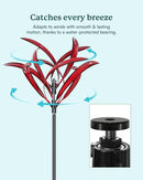 82 inch Wind Spinners Outdoor - Extra Large Metal Wind Sculptures & Spinner with Stake, Big Clearance Windmills for The Yard and Garden, Tall Yard Art Decor-Burgundy Red by CozyNest Decor