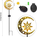 Charming Garden Decor- Solar Lights for Unique Yard Decorations Outdoor, Featuring Moon and Star Design with LED Illumination, Perfect for Enhancing Your Garden's Nighttime Ambiance by GreenHaven Gardens