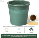 Emissary Round Stoneware Planter (Parent SKU 12012) (Green, 13" D x 12" H) by CozyNest Decor
