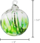 Luke Adams Glass | 3" Mini Glass Tree of Life | Handmade Ornament | Hanging Garden Gazing Ball | Indoor Outdoor Home Décor | (Adventurine Green) by CozyNest Decor