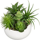 Fake Plants Artificial Succulents in Pots Faux Succulent Arrangement Potted Plant in White Ceramic Planter Bowl for Home Decor Office Desk Bathroom Shelf Living Room Indoor Decorations by GreenHaven Gardens
