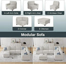 L Lengend Vansen Modular Sectional Sofa U Shaped Couch with Ottoman Modern Reversible Corner Sectional Couch for Living Room (Cream, U Shaped Sofa-2) by CozyNest Decor