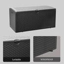 80 Plus Gallon Resin Deck Box, Waterproof Outdoor Storage Bin for Patio, Poolside, and Garden, Lockable & UV-Resistant, Ideal for Small Spaces, Black by GreenHaven Gardens