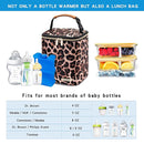 BreastMilk Cooler Bag with Ice Pack Fits 4 Baby Bottles Up to 9 Ounce, Baby Bottle Bag for Nursing Mom Daycare-Leopard Print by TinyTreasures Baby Boutique