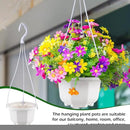 Roshtia 24 Pcs Hanging Plastic Planter Pot with Hook Flower Pots Baskets Hanging Nursery Planter Holder for Outdoor Indoor Plant Garden (Ceramic White,5 Inch) by GreenHaven Gardens