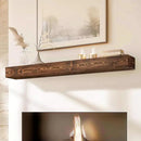 60x8x5 Fireplace Mantel - Handcrafted Hollow Rustic Solid Wood Wall Mounted Floating Shelf with Invisible Heavy Duty Wood Bracket (Weathered Brown) by CozyNest Decor