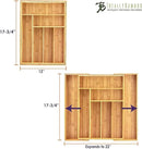 Totally Bamboo Kitchen Drawer Organizer, Expandable Silverware Organizer and Utensil Holder, 8 Compartments with Dividers by CozyNest Decor