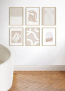 HAUS AND HUES Set of 6 Picture Frames 18 x 24 - Beige Poster Frames 18 x 24, Wooden picture Frames 18x24, Gallery Wall Frame Set 18x24 Frames for Wall Decor, Art 18 x 24 Frames (Beige Oak Frames) by CozyNest Decor