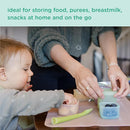 Olababy Clear Sense Silicone Storage Containers 4pk for Baby Food, Snacks, Formula, Puree, Sauce & More | Micro Plastic & BPA-Free | Daycare Essentials for Toddlers and Kids (Mint, 4 oz / 120 ml) by TinyTreasures Baby Boutique