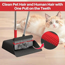 JOYMOOP Black and Red Broom and Dustpan Set, Upright Angle Design with Built-in Comb Teeth for Home, Office, Hard Floors by CozyNest Decor