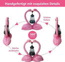 9.8" Garden Flamingo Statue with Solar Lantern,Heart Shaped Flamingo Decor,Unique Double Head Flamingo Gifts for Women,Mom,Lover by GreenHaven Gardens
