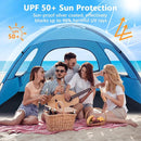 NXONE Beach Tent Sun Shade Shelter for 3/4/6 Person Person with UV Protection, Extended Floor, 3 Mesh Roll Up Windows & 8.0/8.5mm Fiberglass Rods丨Carry Bag Included by TinyTreasures Baby Boutique