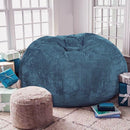 Classic Bean Bag Chair, with Faux Rabbit Fur Cover for Teens and Kids, Memory Foam Bean Bag Chairs, Ultra Soft Faux Fur Fabric, 2.5 feet Round Fluffy Bean Bag Sofa by TinyTreasures Baby Boutique
