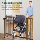 Cumbor 29.7-54.2" Wide Baby Gate for Stairs, Mom's Choice Awards Winner-Self Closing Dog Gate Indoor for Doorways, No Drilling Pressure Mounted Pet Gates for Kids, Easy Walk Through Safety Gate, Brown by TinyTreasures Baby Boutique