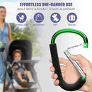 sprookber 6.7 Inch Large Stroller Hooks for Diaper Bags & Purses, Heavy Duty Mommy Hooks for Shopping, Grocery, Backpack – Baby Stroller Accessories, Set of 2 (Green) by TinyTreasures Baby Boutique