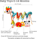 Baby Car Seat Toys, Infants Activity Spiral Plush Toys for Babies 0-6 Months Hanging Stroller Toy Gift for Infant Boys and Girls 0 3 6 12 Months Newborn Sensory Toy with Rattles Squeaker Music - Fox by TinyTreasures Baby Boutique