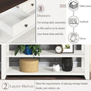 Solid Wood Console Table,Sofa Table with Storage Drawers and Bottom Shelf,Entryway Table for Entry Hallway Foyer Sofa Couch Table,Fully Assembled (48.8" Antique White) by CozyNest Decor