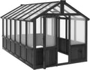 MUPATER 6' x 12' Walk-in Wooden Polycarbonate Greenhouse with Ventilated Window & Lockable Door, Multi-Layer PC Panels for UV Protection, Greenhouse Kit for Outdoor, Garden and Backyard, Black by GreenHaven Gardens