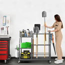 EVERHANGER Garden Tool Organizer Stand, Garage Tool Storage Organization, Yard Tool Racks with lockable wheels, Fit for Long-Handled Tools/Rakes/Brooms by GreenHaven Gardens