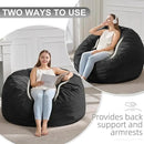 Hobestluk 4FT Bean Bag Chair Giant Bean Bag Chairs for Adults Large Bean Chairs with Removable Cover, Beanbag Chair with Filler, Adult Bean Bag Chairs for Living Room, Bedroom by CozyNest Decor