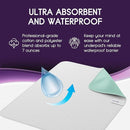 Incontinence Bed Pads - Reusable Waterproof Underpad Chair, Sofa and Mattress Protectors - Highly Absorbent, Machine Washable - for Children, Pets and Seniors (34x52 (Pack of 2), Green) by TinyTreasures Baby Boutique