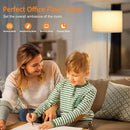 Ambimall Floor Lamps for Living Room with Remote Control and Stepless Dimmable Colors Temperature & Brightness, 9W Bulb Included(Beige Lampshade & Brown Pole) by CozyNest Decor