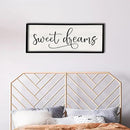 comurdyo Sweet Dreams Wall Decor Above Bed Sign 40" x 15" Master Bedroom Wooden Antique Framed Large Rustic Farmhouse Guest Room Beautiful Simple Hanging Plaque Over Bed Wall Art (Black) by CozyNest Decor