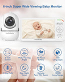 HelloBaby Baby Monitor with 6" World First IPS Screen 30-Hrs Battery, No WiFi Video Baby Monitor Camera and Audio, Remote Pan/Tilt/Zoom, ECO, VOX, 2-Way Talk, Night Vision, 1000ft, Portable for Travel by TinyTreasures Baby Boutique