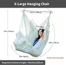 Hanging Hammock Chair Swing MAX 500 lbs Outdoor Hanging Chair with Footrest Indoor Swing Chair with Portable Steel Spreader Bar and Hardware Kit for Bedroom Living Room Patio Porch - White by GreenHaven Gardens
