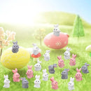 Marsui 100 Pcs Bunny Miniatures Figurines Rabbit Miniature Accessories Easter Garden Landscape Garden Rabbit for Easter Garden Accessories Dollhouses Decoration(Funny Rabbit) by GreenHaven Gardens