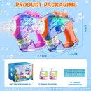 EagleStone 2 Bubble Guns for Toddlers, Kids Bubble Machine Gun, Twist Knob, LED Lights,2 Refill Solutions,10 Concentrate Bubble Blaster for Party Favor, Summer, Outdoor, Easter Basket, Birthday Gift by TinyTreasures Baby Boutique