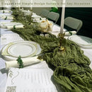 6 Pack Olive Green 10FT Cheesecloth Table Runner Rustic Gauze Cheese Cloth Table Runner for Wedding Bridal Baby Shower Table Decorations Boho Fabric Sheer Birthday Party Decor 20 x 120 Inch Long by CozyNest Decor