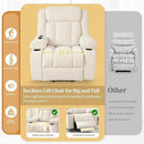 Oversize Power Lift Recliner Chair for Big and Tall with Extended Footrest, Large Electric Lift Chairs, 400lbs Capacity, Remote Control, Cup Holders & Side Pockets by CozyNest Decor