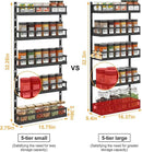 X-cosrack 5-Tier Small Wall-Mounted Spice Rack Organizer, Height-Adjustable, Space-Saving Compact Design for Kitchen Pantry Cabinet, Black by CozyNest Decor