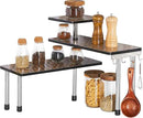 HYNAWIN 3-Tier Countertop Shelf,Desktop Storage and Organization,Bamboo Corner Shelf Over the Table With Printed Pattern-Adjustable Rack with Double Legs for Kitchen,Bed Room, Office by CozyNest Decor