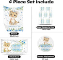 Custom Nursery Crib Bedding Set: Personalized Name 4 Piece Blue Floral Leopard Design Baby Crib Sets for Baby Girls - Toddler Double Layer Blanket Set, Comfortable Crib Bed Sheets for Baby Toddlers by TinyTreasures Baby Boutique