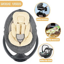 GFU Infant Car Seat Insert Head and Body Support, Reversible Newborn Insert for Carseat with Strap Pads, Soft Stroller Cushion Pillow Insert for Boys and Girls, Fits for Stroller, Swing, Beige by TinyTreasures Baby Boutique