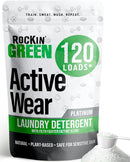 Rockin' Green Laundry Detergent, Plant based, All Natural Laundry Detergent Powder, Vegan and Biodegradable Odor Fighter, Safe for Sensitive Skin (Active Wear 120 Loads - Unscented) by TinyTreasures Baby Boutique
