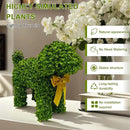 2 Pcs Artificial Bunny Shaped Topiary Trees, Artificial Green Boxwood Bunny Decorations with Gold Bow, Perfect for Indoor & Outdoor Front Porch, Easter& Garden Decor (Boxwood Dog Tree) by CozyNest Decor