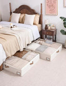 StorageWorks Underbed Storage Box, Under Bed Clothes Organizer With Sturdy Structure and Ultra Thick Fabric, Beige, 33" L x 31" W x 6 ¾ "H, 2 pack by CozyNest Decor