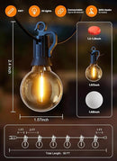 LED Outdoor String Lights, 50FT 25+2 Shatterproof Bulbs Outdoor Patio Lights, IP65 Waterproof Connectable Hanging Outside Light for Backyard, Porch, Deck, Balcony, 2200K by CozyNest Decor